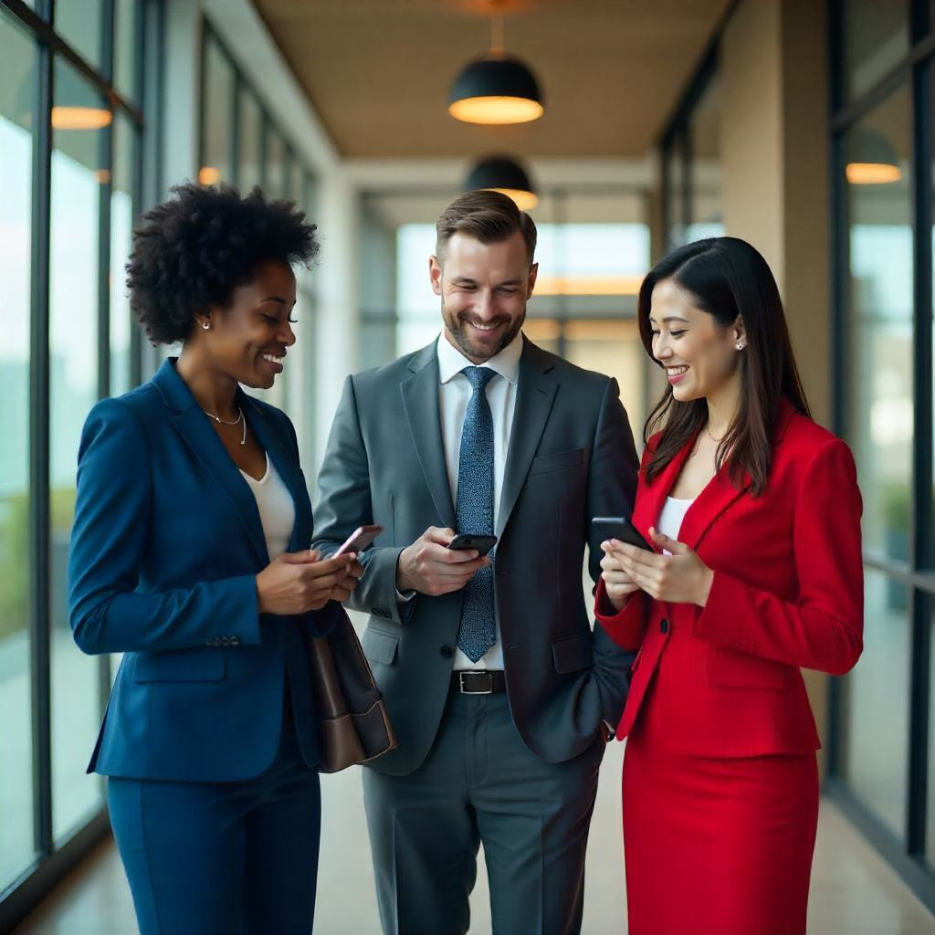 Business people using computer in office